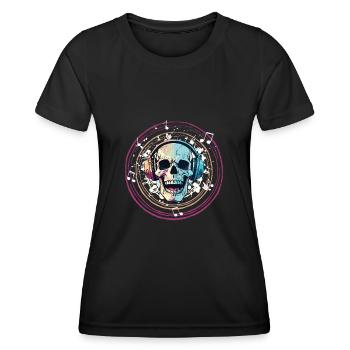 Music Skull - Women's Functional T-Shirt - black - Front - AI Model Female 172 light (172cm)