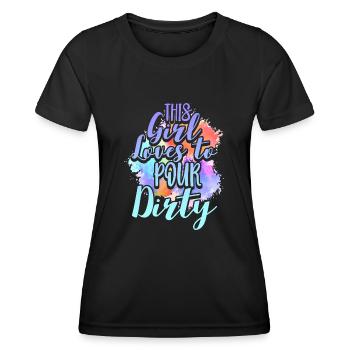 Cette fille aime verser sale - T-shirt sport Femme - noir - Devant - AI Model Female 172 light (172cm)
