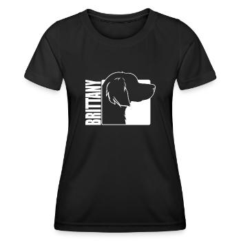 Brittany Spaniel Profile Dogs Dog Wilsigns - Women's Functional T-Shirt - black - Front - AI Model Female 172 light (172cm)