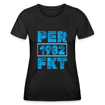 1982 - Frauen Funktions-T-Shirt - Schwarz - Vorne - AI Model Female 172 light (172cm)