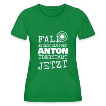 Anton as a first name - Women's Functional T-Shirt - kelly green - Front - AI Model Female 172 dark (172cm)