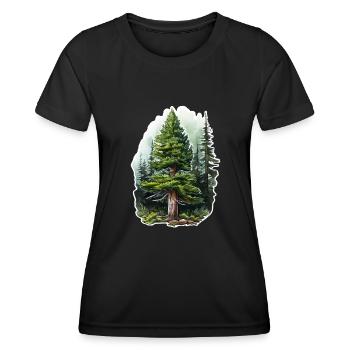 Sapin - T-shirt sport Femme - noir - Devant - AI Model Female 172 light (172cm)