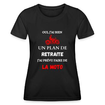 Oui, j'ai un plan de retraite - T-shirt sport Femme - noir - Devant - AI Model Female 172 light (172cm)