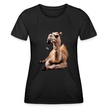 Kamel Wein - Frauen Funktions-T-Shirt - Schwarz - Vorne - AI Model Female 172 light (172cm)
