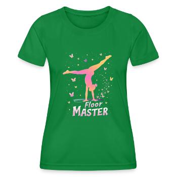 Gymnastics Gift Ladies Girls - Women's Functional T-Shirt - kelly green - Front - AI Model Female 172 dark (172cm)