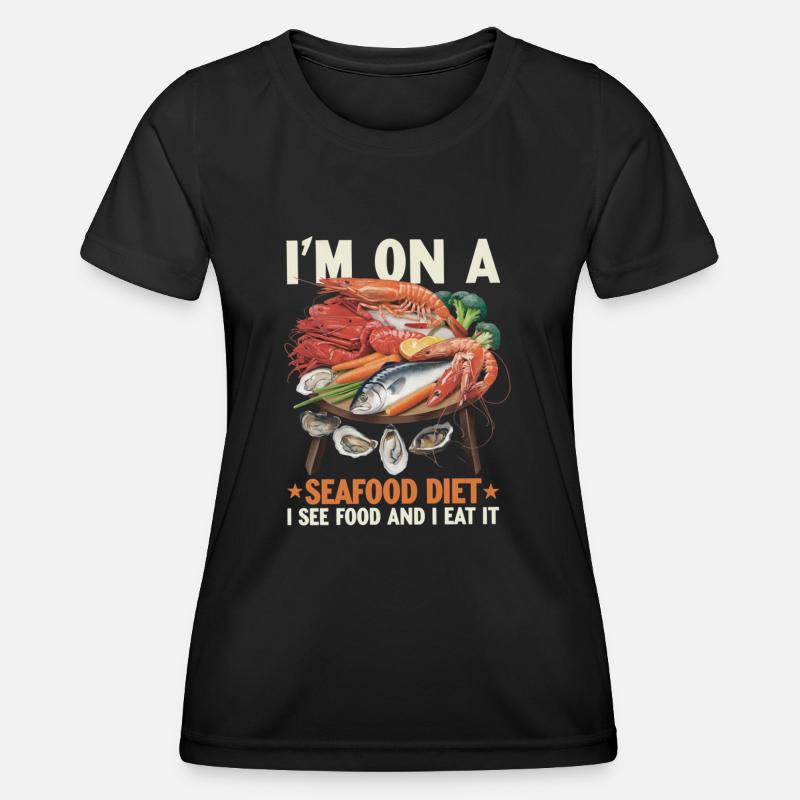 Seafood Diet - Women's Functional T-Shirt - black