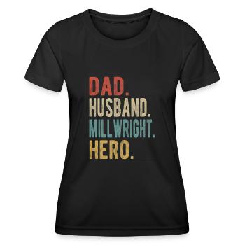 Mill Builder Papa Husband Hero - Women's Functional T-Shirt - black - Front - AI Model Female 172 light (172cm)