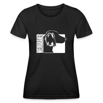 Weimaraner longhaar Profil Chiens Chien Wilsigns - T-shirt sport Femme - noir - Devant - AI Model Female 172 light (172cm)