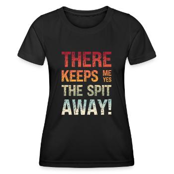 Denglisch Da Bleibt Mir Ja Die Spucke Weg Spruch - Frauen Funktions-T-Shirt - Schwarz - Vorne - AI Model Female 172 light (172cm)