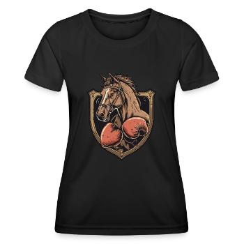 Pferd Boxer MMA - Frauen Funktions-T-Shirt - Schwarz - Vorne - AI Model Female 172 light (172cm)