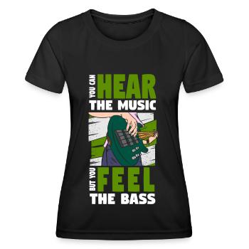 Bassist E-Bass Musik - Frauen Funktions-T-Shirt - Schwarz - Vorne - AI Model Female 172 light (172cm)