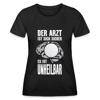GOLF GOLFSPIELER GOLFBALL UNHEILBAR GOLFER - Frauen Funktions-T-Shirt - Schwarz - Vorne - AI Model Female 172 light (172cm)