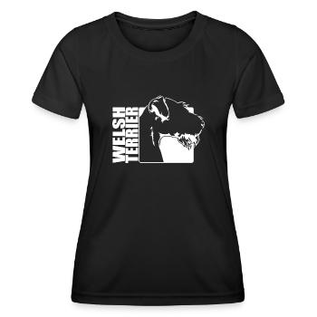 Welsh Terrier Profile Dogs Dog Wilsigns - Women's Functional T-Shirt - black - Front - AI Model Female 172 light (172cm)