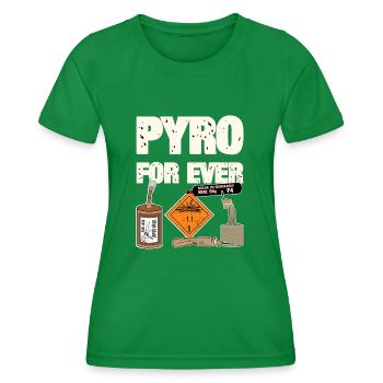 Pyro For Ever F4 - Frauen Funktions-T-Shirt - Kelly Green - Vorne - AI Model Female 172 dark (172cm)