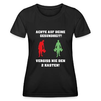 Bier Gesundheit lustig Trinkspruch - Frauen Funktions-T-Shirt - Schwarz - Vorne - AI Model Female 172 light (172cm)