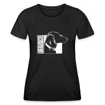 Profil teckel à poil long chiens Chien Wilsigns - T-shirt sport Femme - noir - Devant - AI Model Female 172 light (172cm)