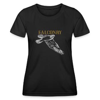 Fauconnerie Faucon pèlerin - T-shirt sport Femme - noir - Devant - AI Model Female 172 light (172cm)