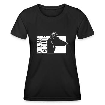Kurzhaar Collie Profil Wilsigns Hunde Hund - Frauen Funktions-T-Shirt - Schwarz - Vorne - AI Model Female 172 light (172cm)