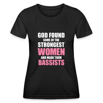 Bassist Woman - Stärkste Frauen sind Bassisten - Frauen Funktions-T-Shirt - Schwarz - Vorne - AI Model Female 172 light (172cm)