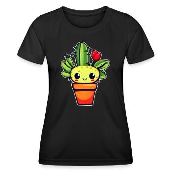 Mein kleiner grüner Kaktus - Frauen Funktions-T-Shirt - Schwarz - Vorne - AI Model Female 172 light (172cm)