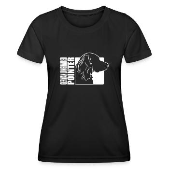 German Longhaired Pointer Profile Dogs Wilsigns - Women's Functional T-Shirt - black - Front - AI Model Female 172 light (172cm)