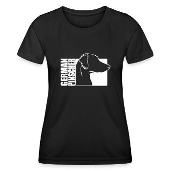 German Pinscher Profile Dogs Dog Wilsigns - Women's Functional T-Shirt - black - Front - AI Model Female 172 light (172cm)