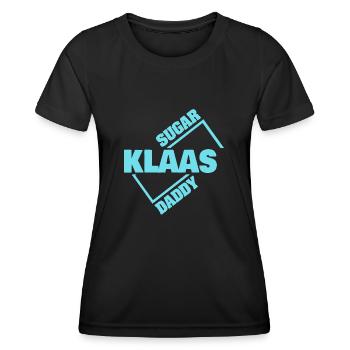 Klaas als Sugardaddy - Frauen Funktions-T-Shirt - Schwarz - Vorne - AI Model Female 172 light (172cm)
