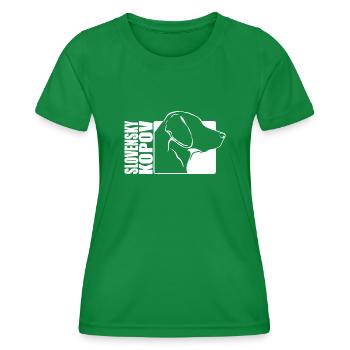 Slovensky Kopov Profil Hunde Jagdhund Wilsigns - Frauen Funktions-T-Shirt - Kelly Green - Vorne - AI Model Female 172 dark (172cm)