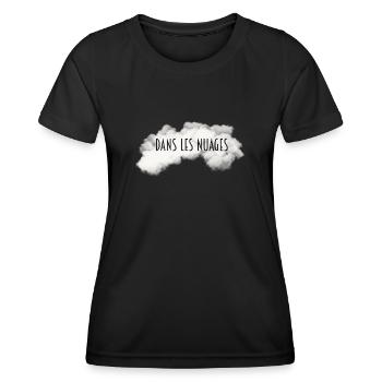 Dans les nuages - pour les rêveurs - T-shirt sport Femme - noir - Devant - AI Model Female 172 light (172cm)