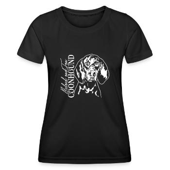 BLACK AND TAN COONHOUND Chiens de chasse Wilsigns - T-shirt sport Femme - noir - Devant - AI Model Female 172 light (172cm)