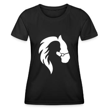 Reiten Pferd Pferdesport Reiterhof Dressurreiten - Frauen Funktions-T-Shirt - Schwarz - Vorne - AI Model Female 172 light (172cm)