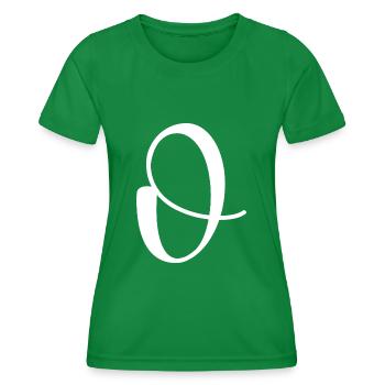 Calligraphie, initiale O - T-shirt sport Femme - vert - Devant - AI Model Female 172 dark (172cm)