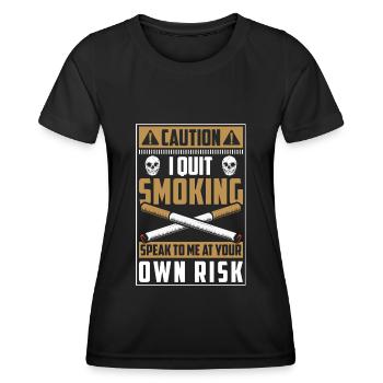 Nikotin Tabak Nicht Rauchen - Frauen Funktions-T-Shirt - Schwarz - Vorne - AI Model Female 172 light (172cm)