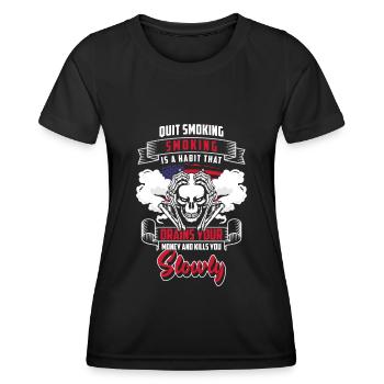 Nikotin Sucht - Frauen Funktions-T-Shirt - Schwarz - Vorne - AI Model Female 172 light (172cm)