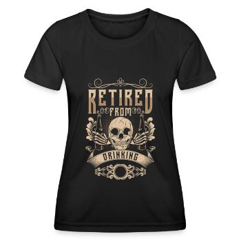 Excès d’alcool Cesser de fumer - T-shirt sport Femme - noir - Devant - AI Model Female 172 light (172cm)