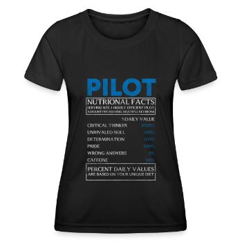 Flugzeug Herzschlag Luftfahrt Flugplatz - Frauen Funktions-T-Shirt - Schwarz - Vorne - AI Model Female 172 light (172cm)