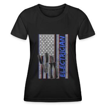 Electricité Craft Installateur Lightning - T-shirt sport Femme - noir - Devant - AI Model Female 172 light (172cm)