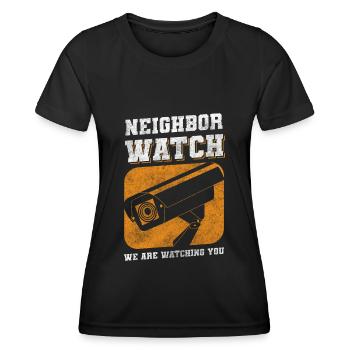 Colocataire du Village de l’amitié des voisins - T-shirt sport Femme - noir - Devant - AI Model Female 172 light (172cm)