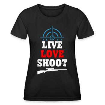 Live Love Shoot - Sniper - Women's Functional T-Shirt - black - Front - AI Model Female 172 light (172cm)