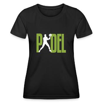Padel Spieler Paddle Tennis - Frauen Funktions-T-Shirt - Schwarz - Vorne - AI Model Female 172 light (172cm)