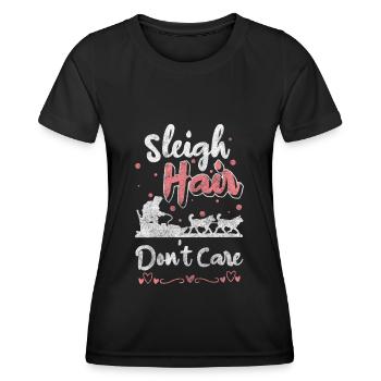 Luge sur neige Vacances en luge - T-shirt sport Femme - noir - Devant - AI Model Female 172 light (172cm)