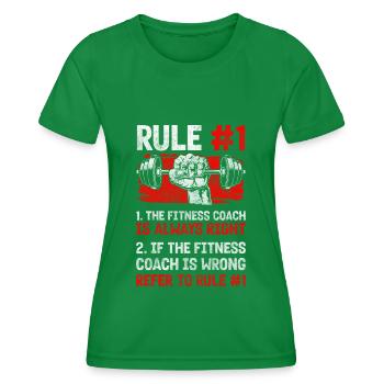 Trainer Gym Pumps Bench Press - Women's Functional T-Shirt - kelly green - Front - AI Model Female 172 dark (172cm)