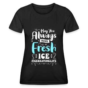 Schlittschuh Eisbahn - Frauen Funktions-T-Shirt - Schwarz - Vorne - AI Model Female 172 light (172cm)