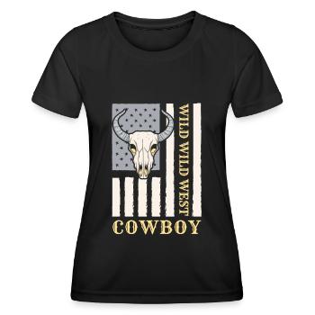 Pays des cow-boys Texas - T-shirt sport Femme - noir - Devant - AI Model Female 172 light (172cm)