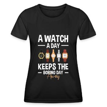 Montre Joaillerie Collection de montres - T-shirt sport Femme - noir - Devant - AI Model Female 172 light (172cm)