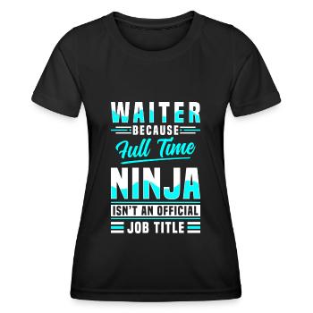 Bedienung Gäste Essen Party - Frauen Funktions-T-Shirt - Schwarz - Vorne - AI Model Female 172 light (172cm)