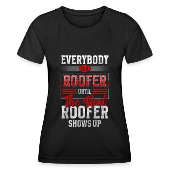 roofer, specialist trade, gutter - Women's Functional T-Shirt - black - Front - AI Model Female 172 light (172cm)