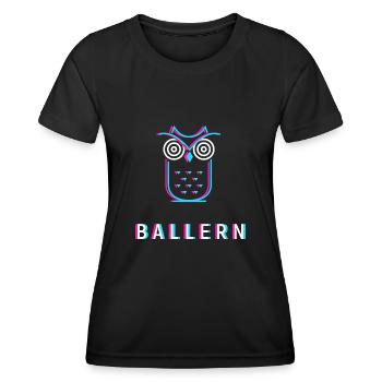 Hypnose Eule Ballern - Party machen - Frauen Funktions-T-Shirt - Schwarz - Vorne - AI Model Female 172 light (172cm)