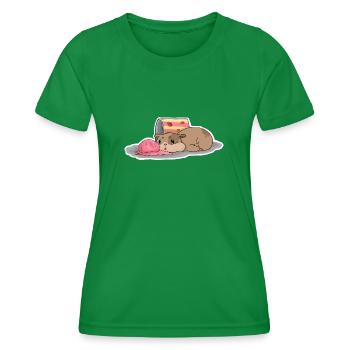 Crème glacée hamster à la fraise - T-shirt sport Femme - vert - Devant - AI Model Female 172 dark (172cm)
