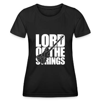 Bass Player gift LORD OF THE STRINGS Bassist - T-shirt sport Femme - noir - Devant - AI Model Female 172 light (172cm)